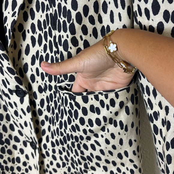 Emerson Fry Wingtip Leopard Linen Jacket Long Coat size 4 - Picture 9 of 16